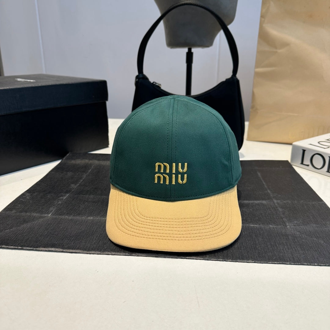 Embroidered Baseball Cap with Contrasting Brim