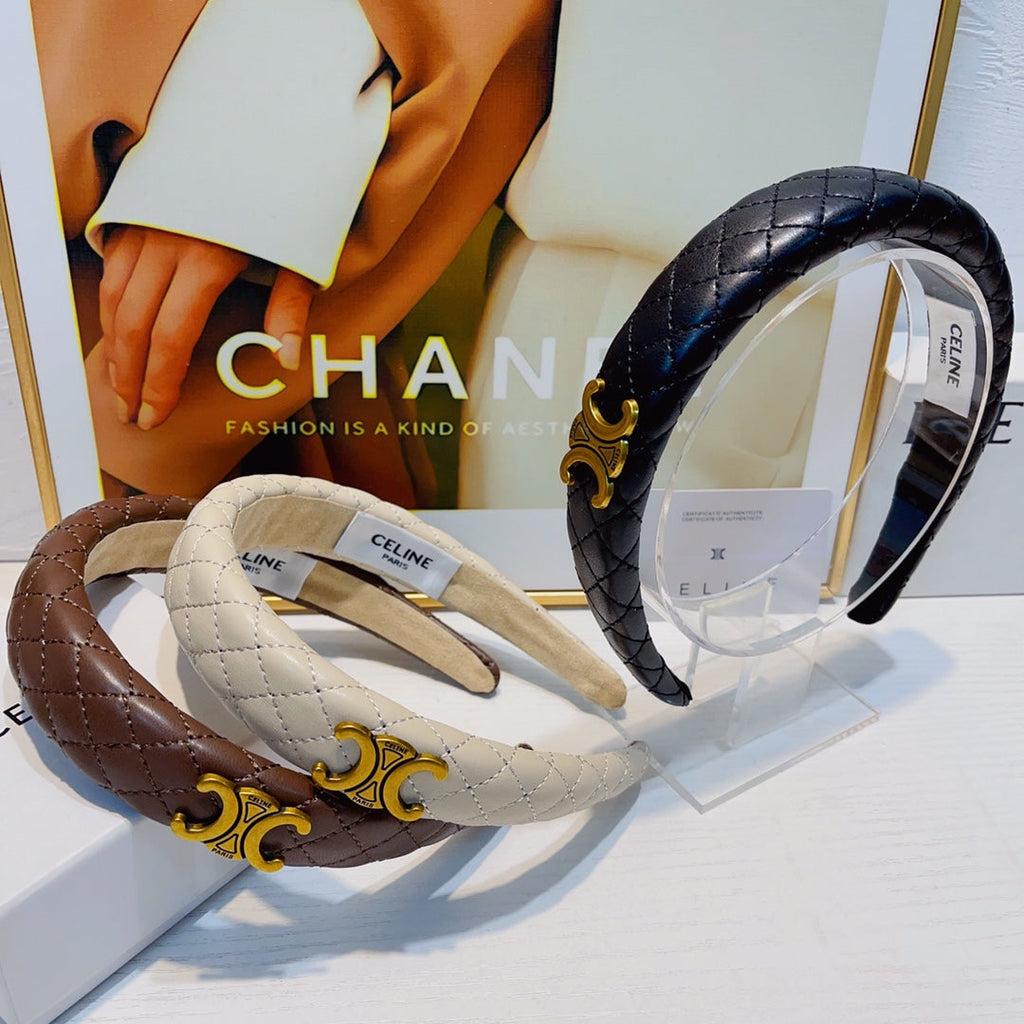 CHANEL CHESTNUT BROWN LAMBSKIN HAIRBAND 925628