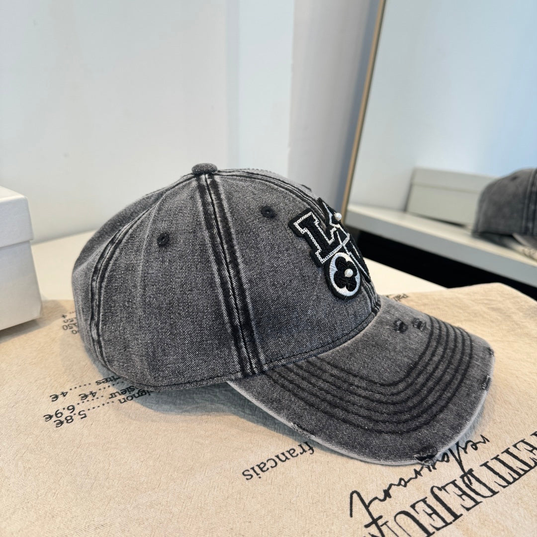 Vintage Distressed Baseball Cap | Washed Denim | Premium Casual Hat