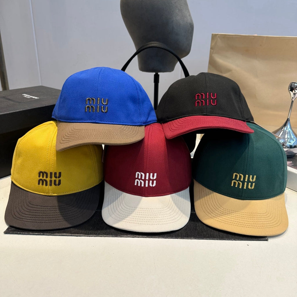 Embroidered Baseball Cap with Contrasting Brim