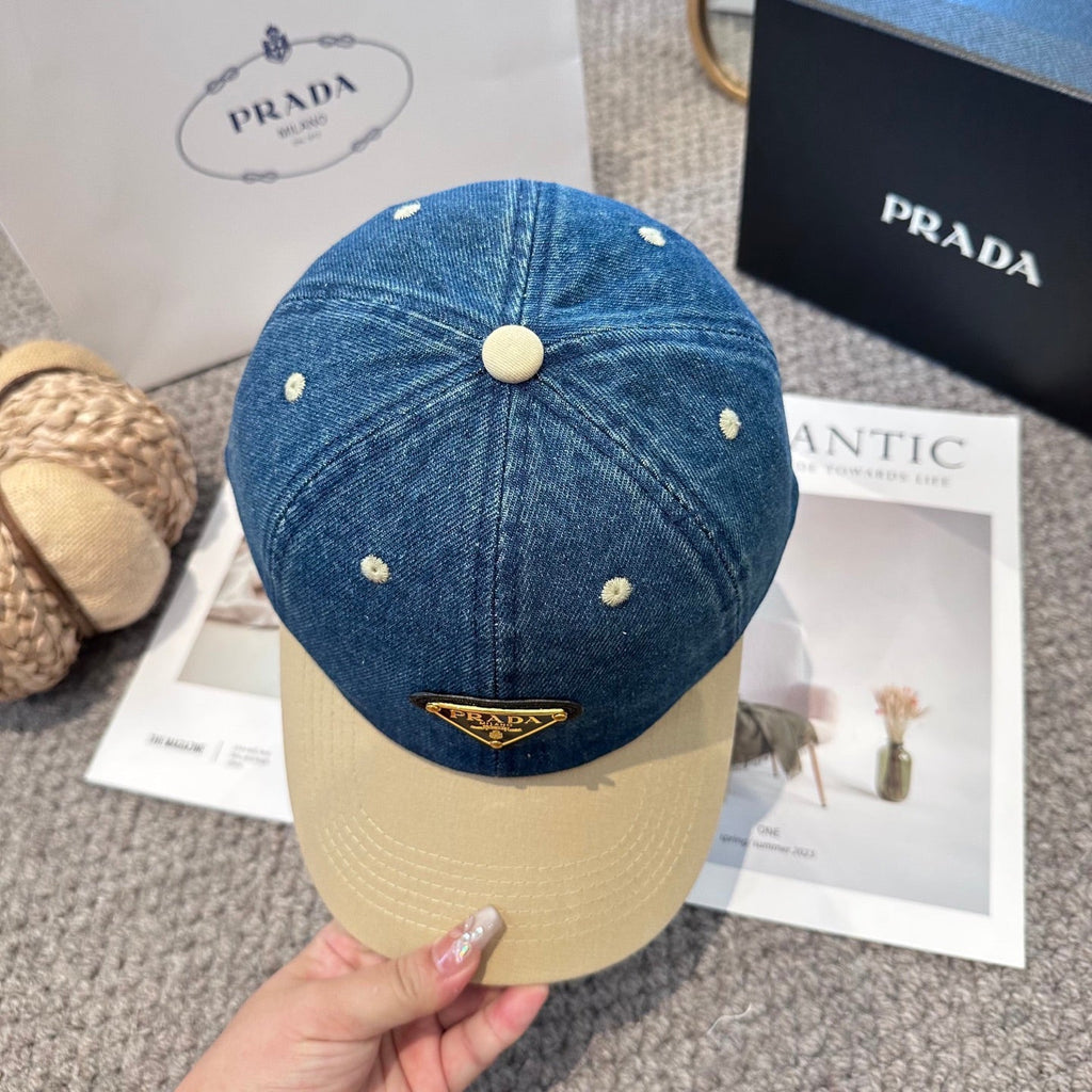 Premium Two-Tone Denim Baseball Cap - Adjustable Streetwear Hat