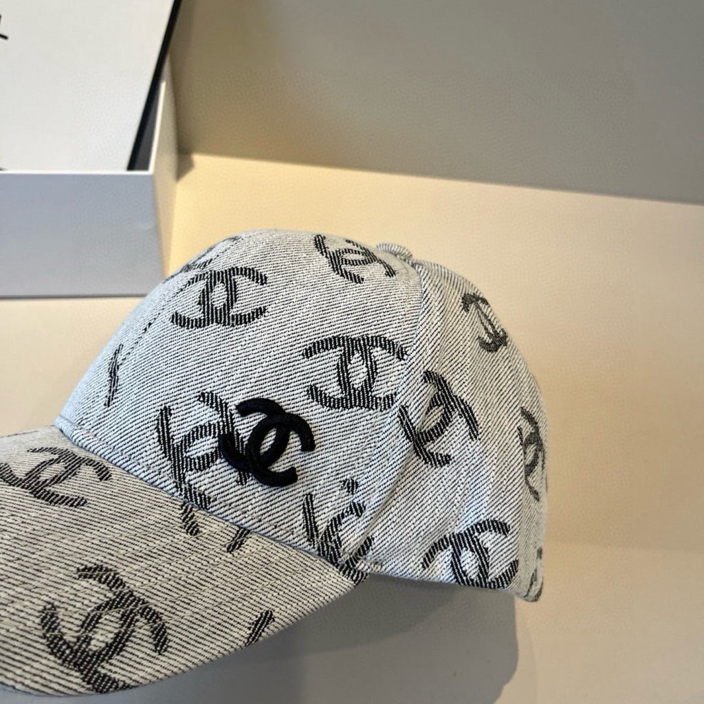 Classic Monogram Denim Baseball Cap - Adjustable Sun Hat