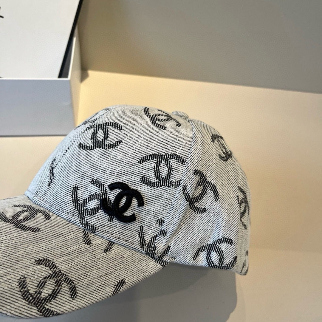 Classic Monogram Denim Baseball Cap - Adjustable Sun Hat