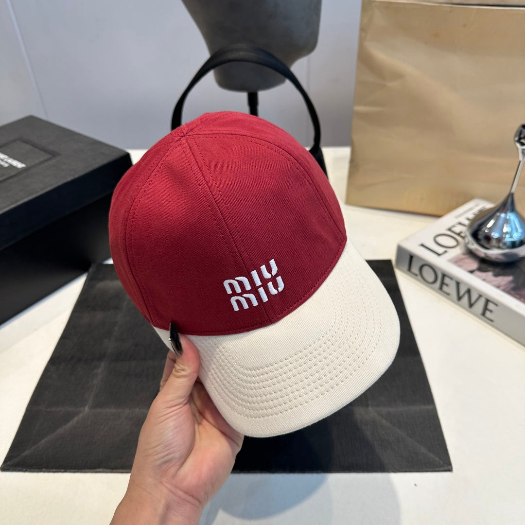 Embroidered Baseball Cap with Contrasting Brim