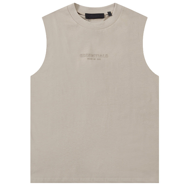 Fear Of God Flocking small letter print Sleeveless T-Shirts