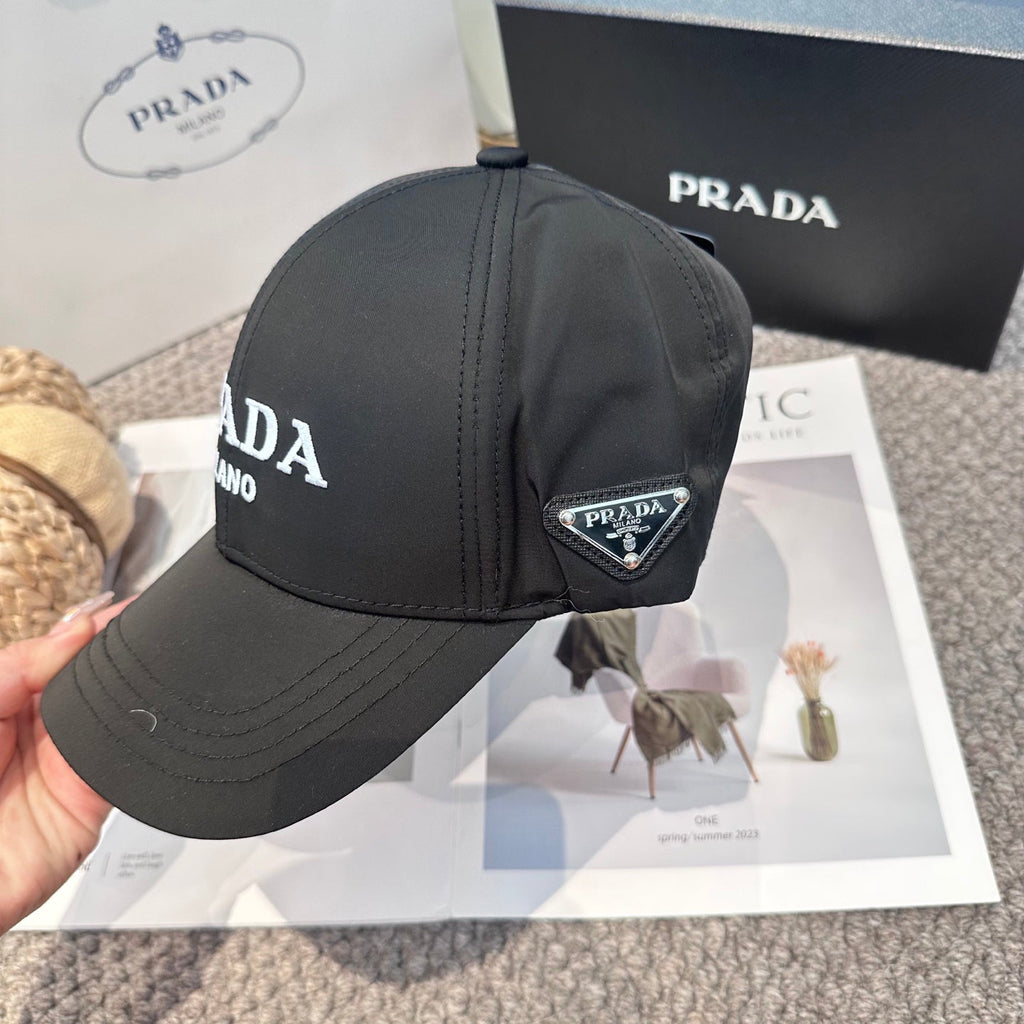 Embroidered Logo Nylon Baseball Cap - Adjustable Streetwear Hat