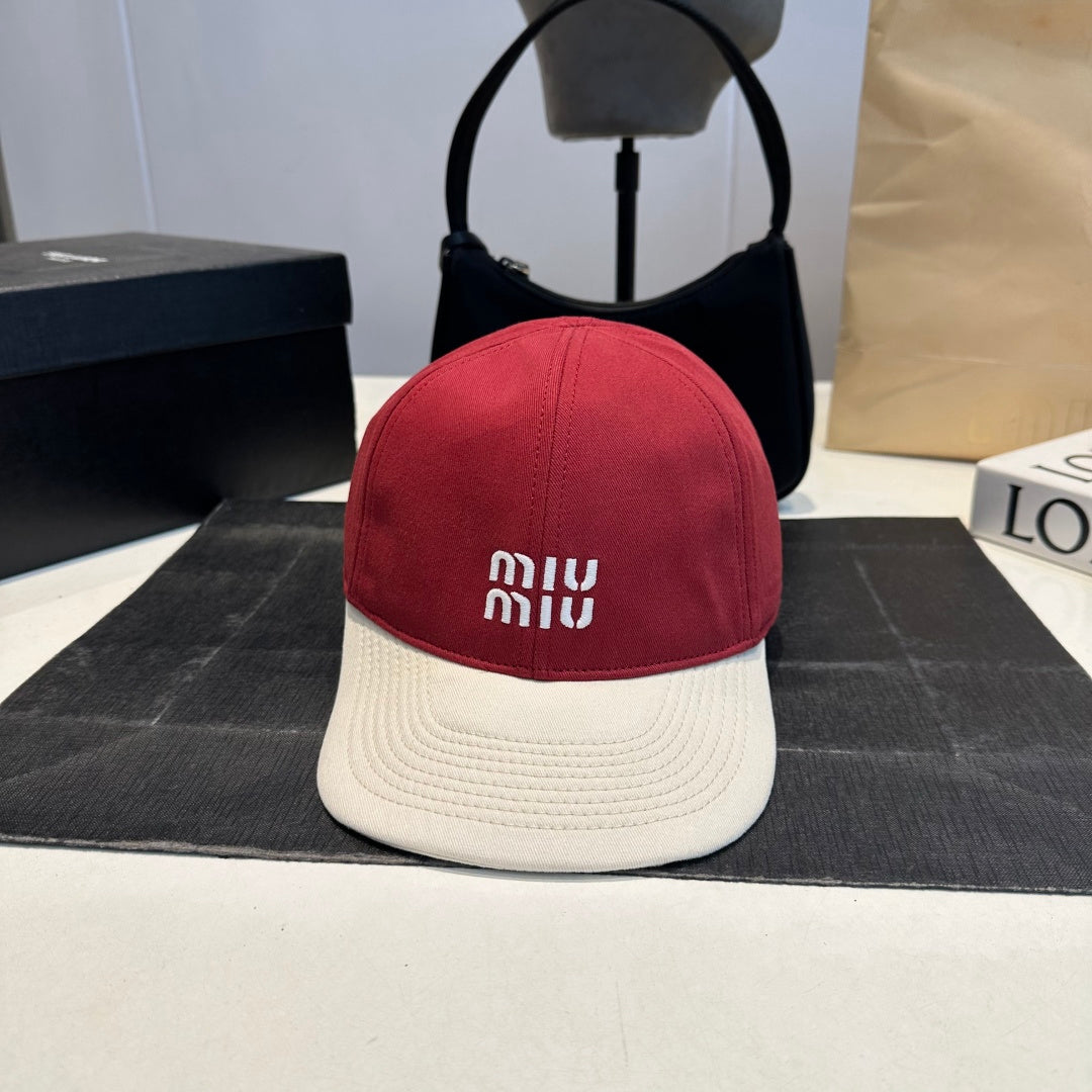 Embroidered Baseball Cap with Contrasting Brim