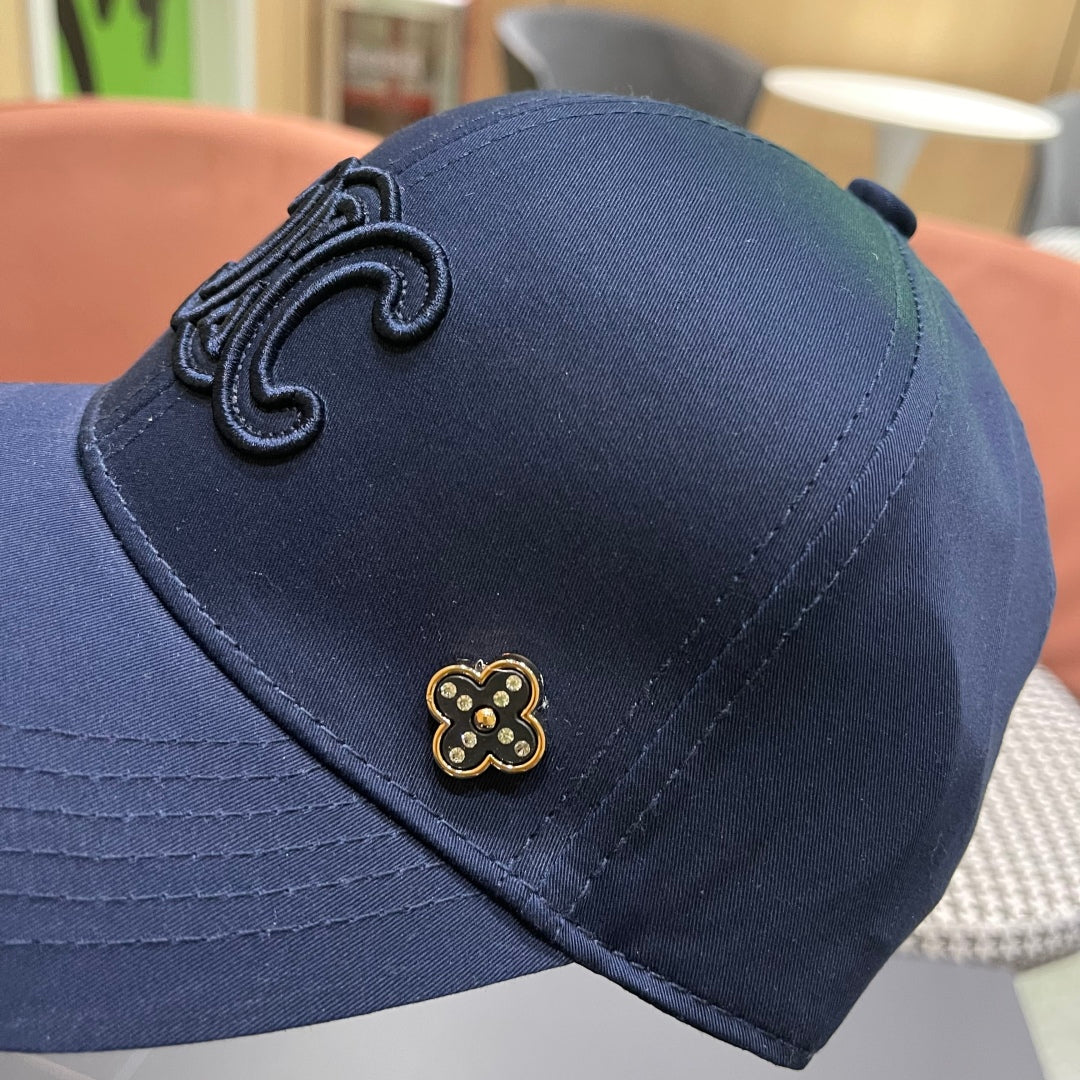CELINE BASEBALL CAP MODEL 650286 IN NAVY BLUE FABRIC