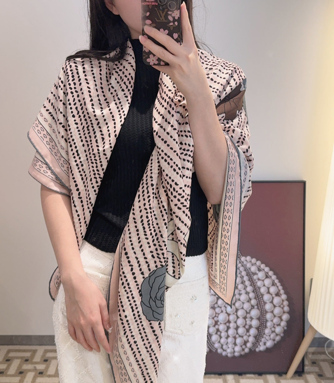 CHANEL 25S SCARF 140 IN CASHMERE 989891