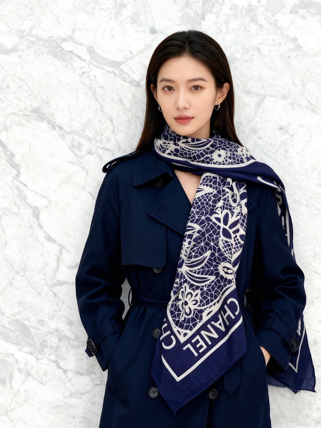 CHANEL 25S SCARF 135 CM IN CASHMERE AND SILK 943315