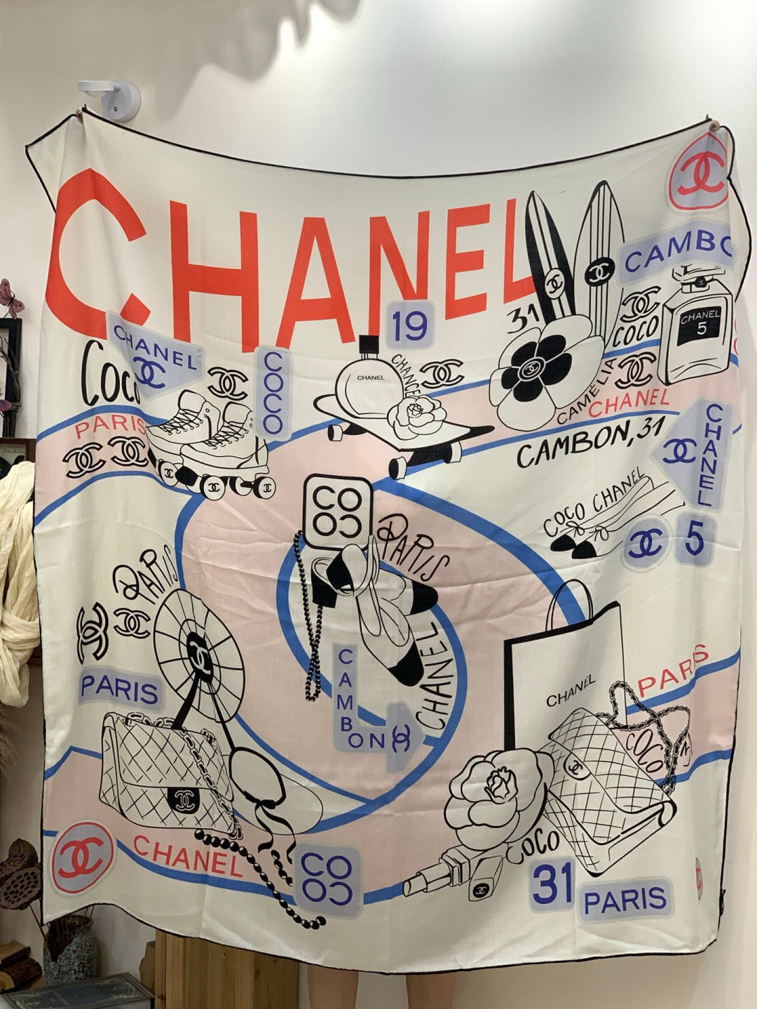 CHANEL 25S SCARF 135 IN CASHMERE 991652