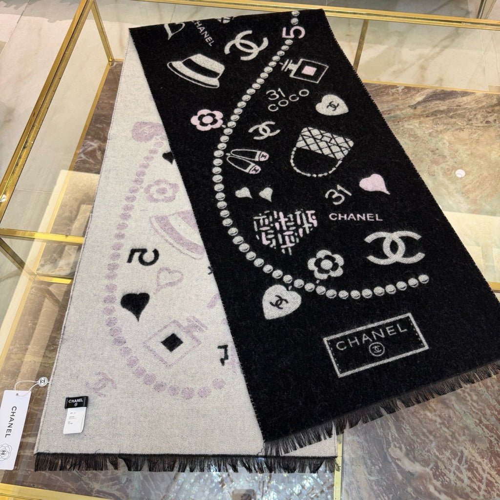 CHANEL 25S SCARF 200 IN CASHMERE 991992