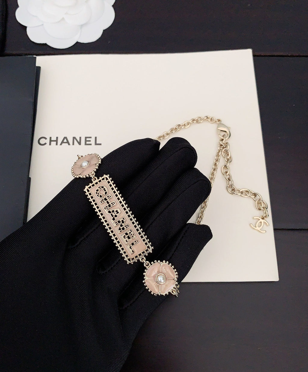 18K  Chanel Resin Diamonds Necklace