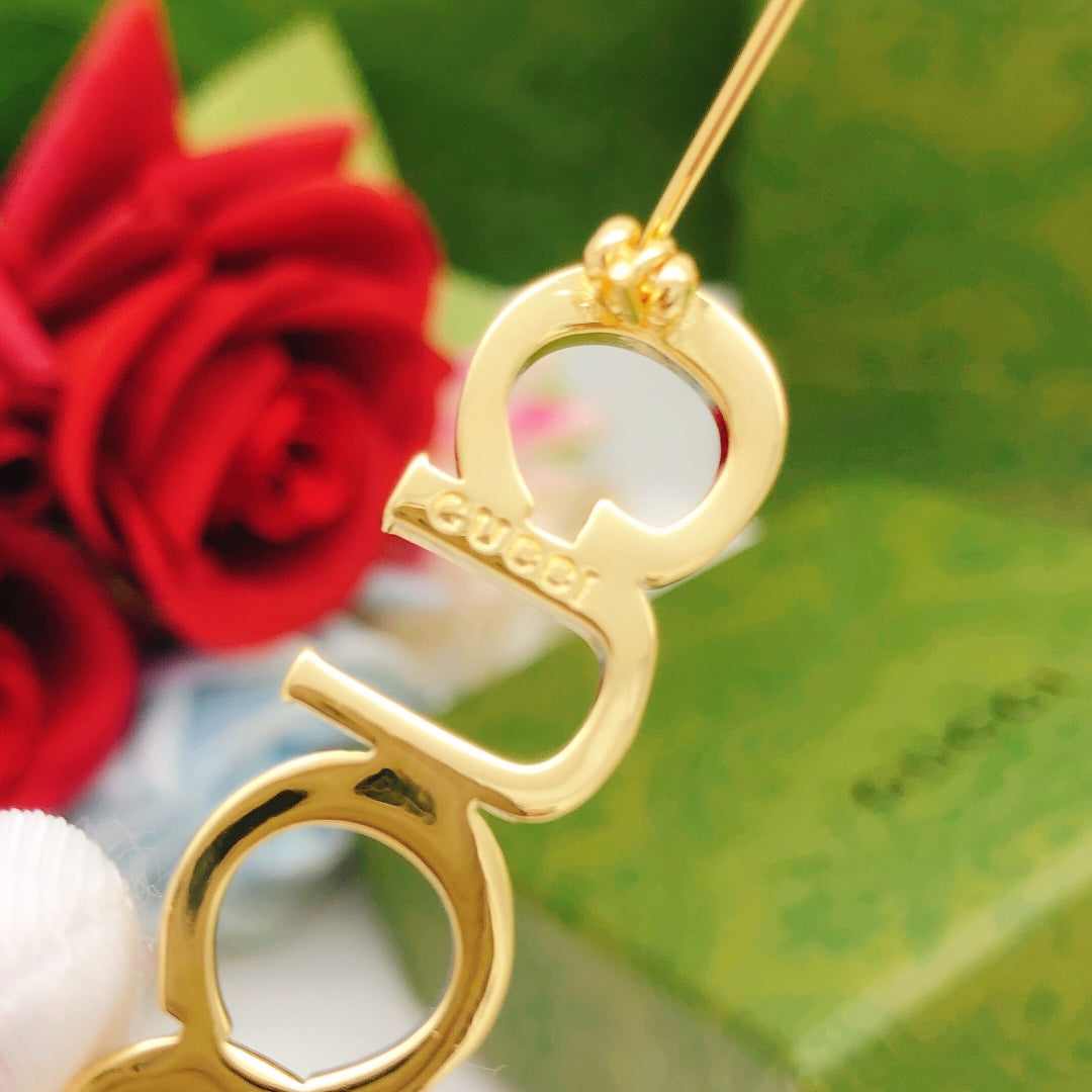 18K Double Gucci Diamonds Brooch