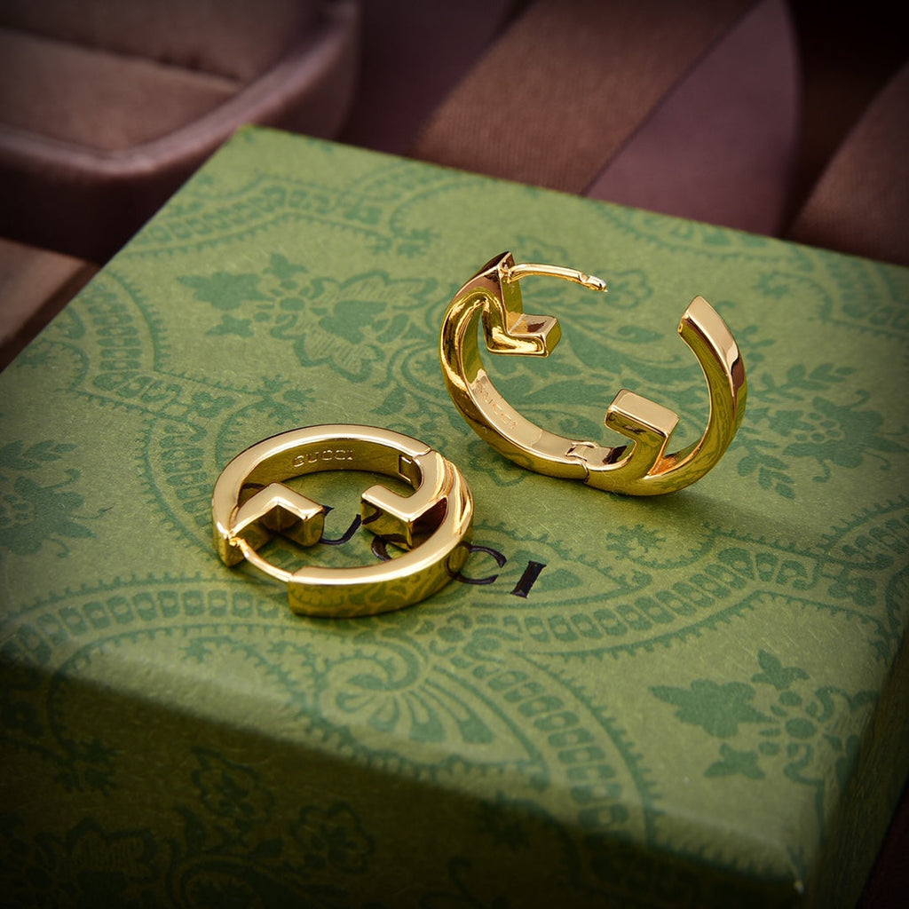 18K Double Gucci Hollow Earrings
