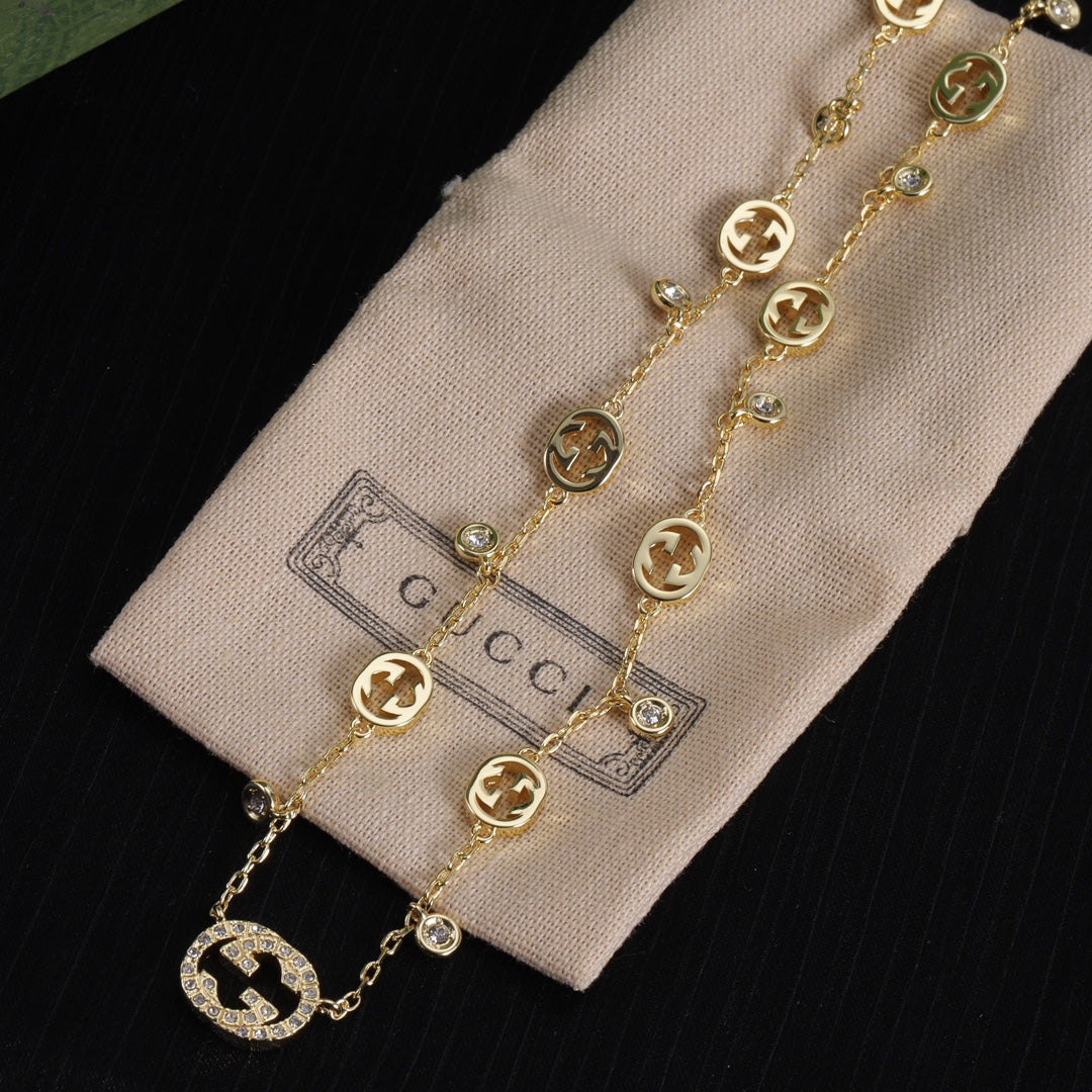 18K Double Gucci Chain Necklace