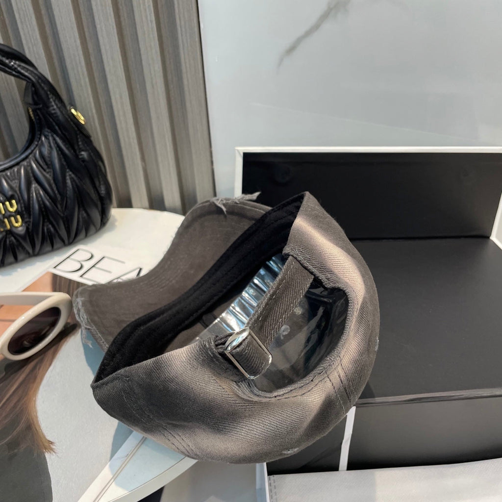 CHANEL BASEBALL HAT IN AMHERST GREY JEAN 672991