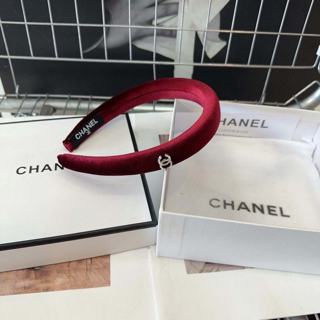 CHANEL RUBY RED VELVET HAIRBAND 432880