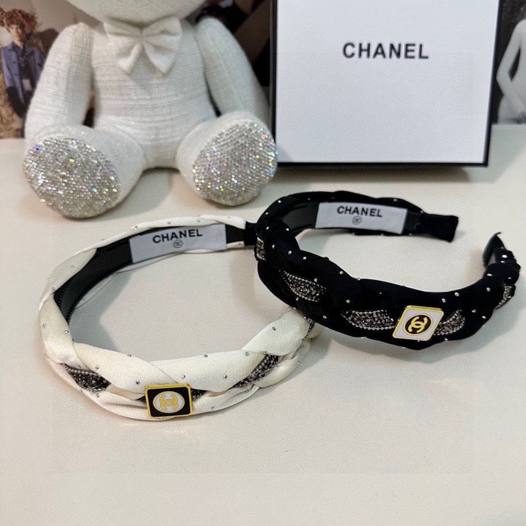 CHANEL HAIRBAND LOGO WHITE FOR WOMEN 151339