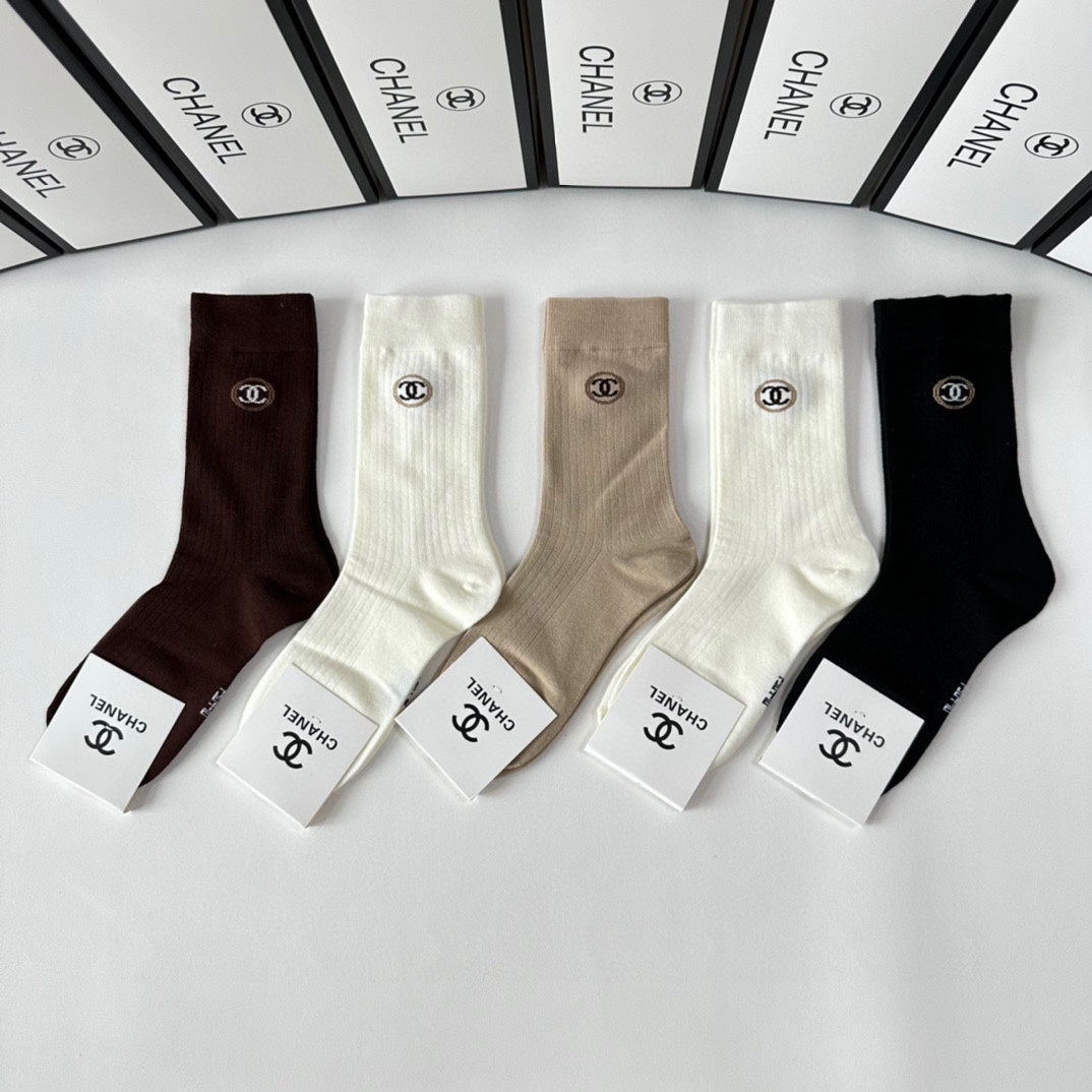 CHANEL CREW SOCKS 417476 ( 1 BOX )
