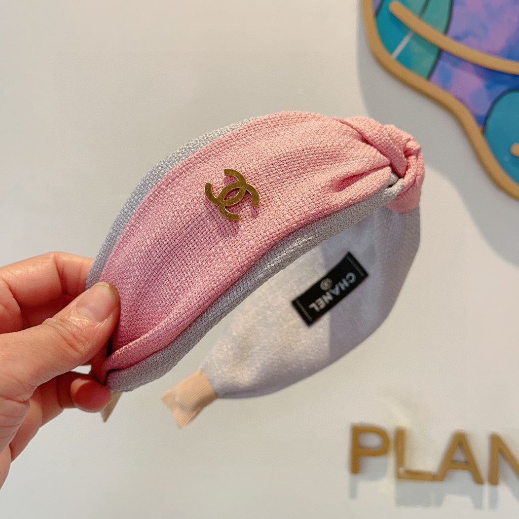 CHANEL BLUSH PINK FABRIC HEADBAND 168554