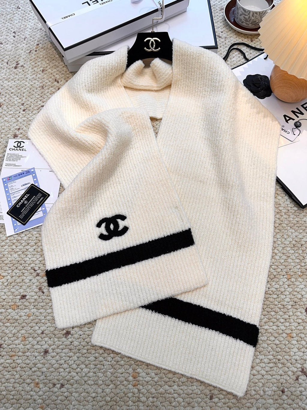 CHANEL 25S SCARF 175 CM IN WOOL CASHMERE 943160
