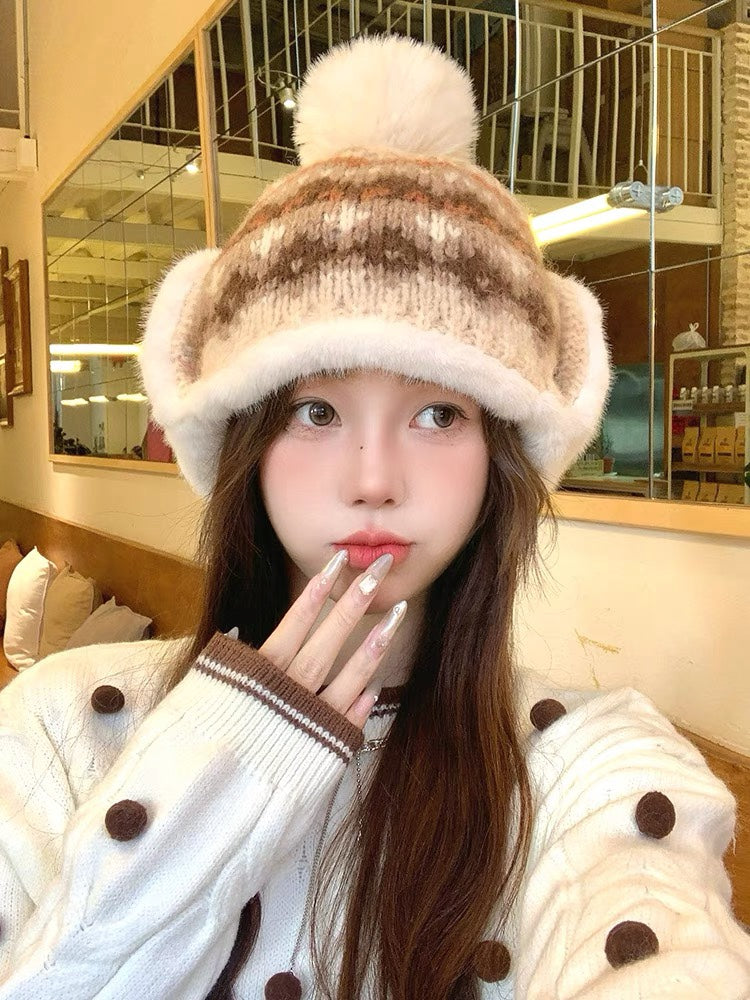CHANEL PLUSH WINTER HAT COLORFUL 431201