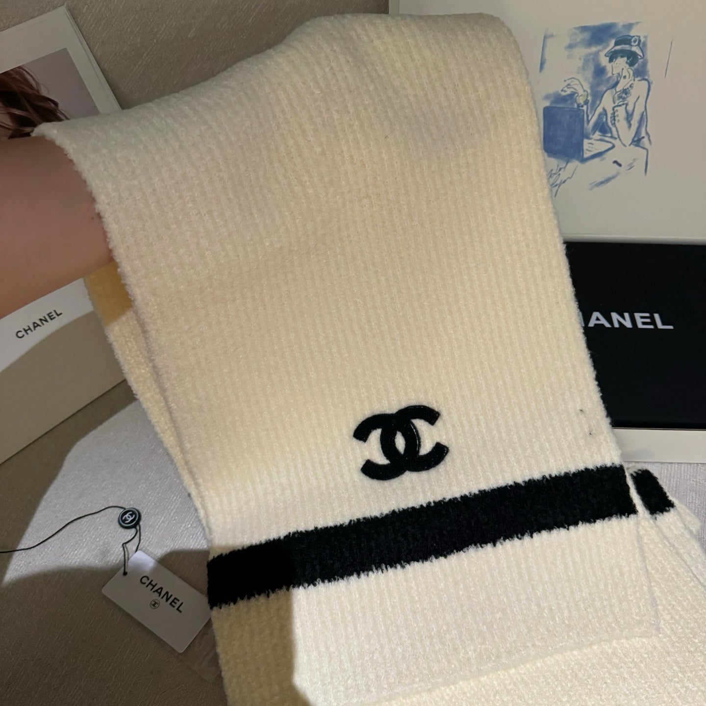CHANEL 25S SCARF 170 IN CASHMERE 932159