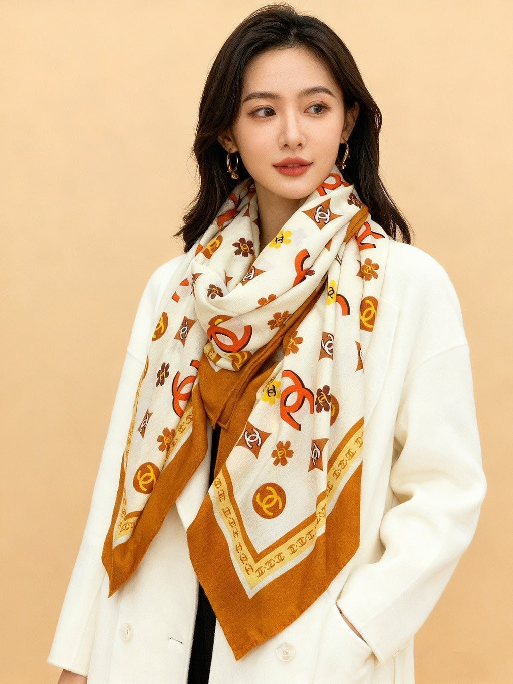 CHANEL 25S SCARF 140 IN CASHMERE 931508