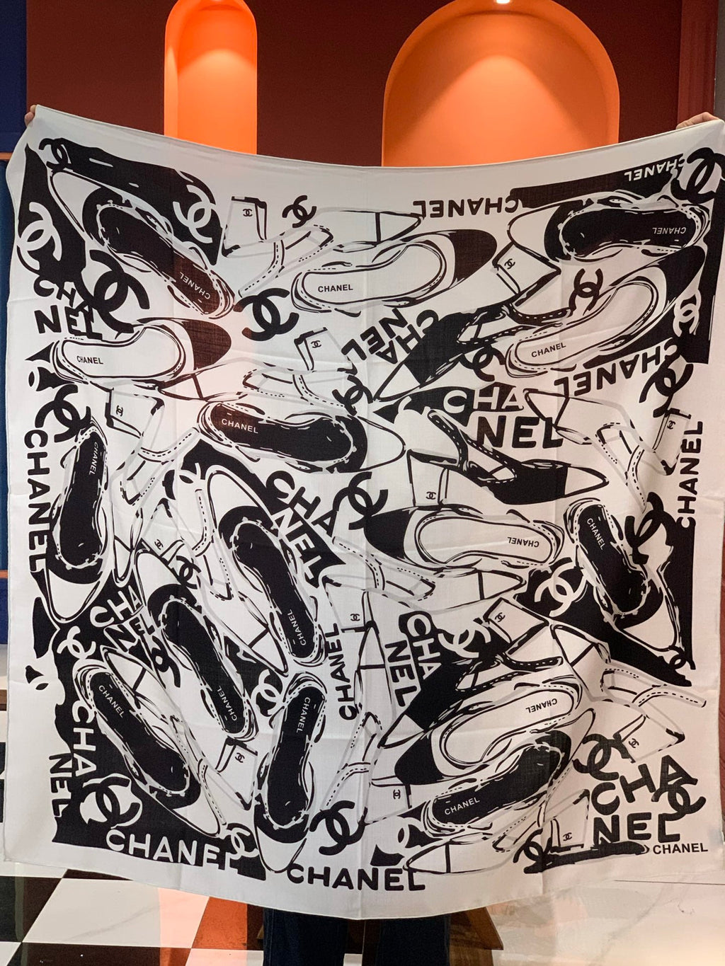 CHANEL 25S SCARF 135 CM IN CASHMERE SILK 941790