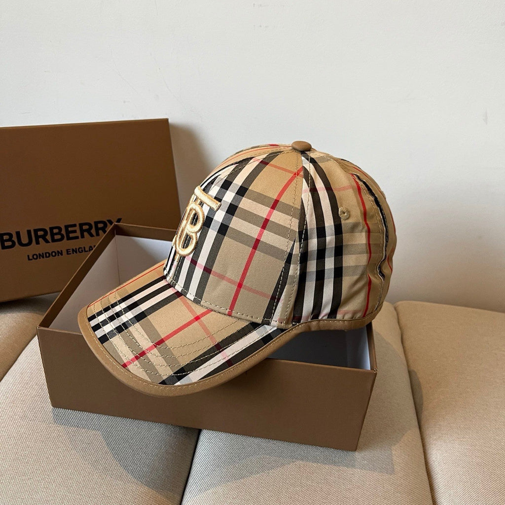 Vintage Check Embroidered Monogram Baseball Cap