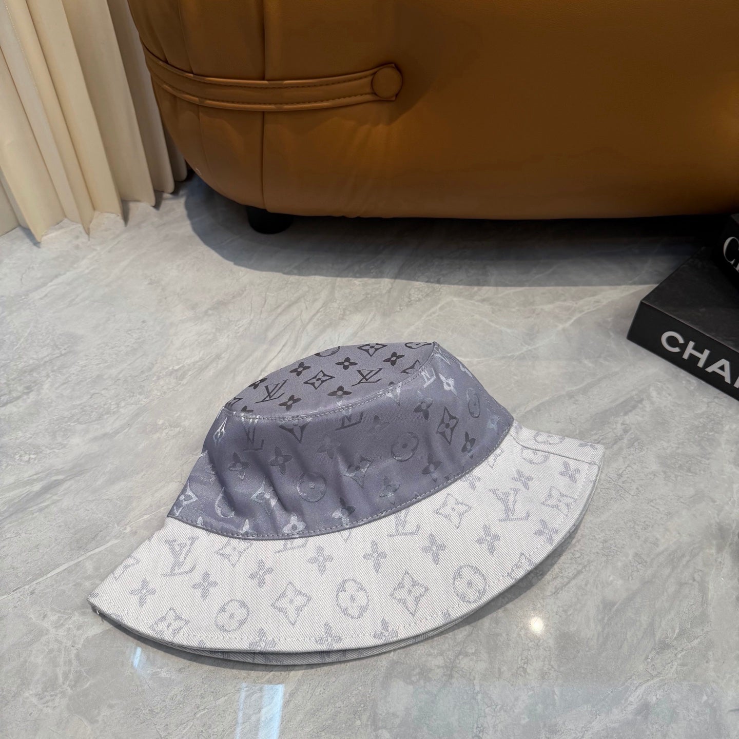 Two-Tone Monogram Style Bucket Hat